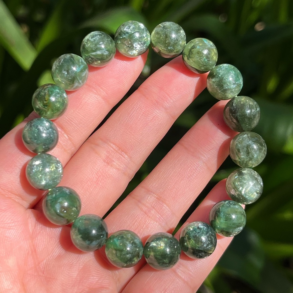 11mm‎ Stretchable Green Emerald Bracelet
